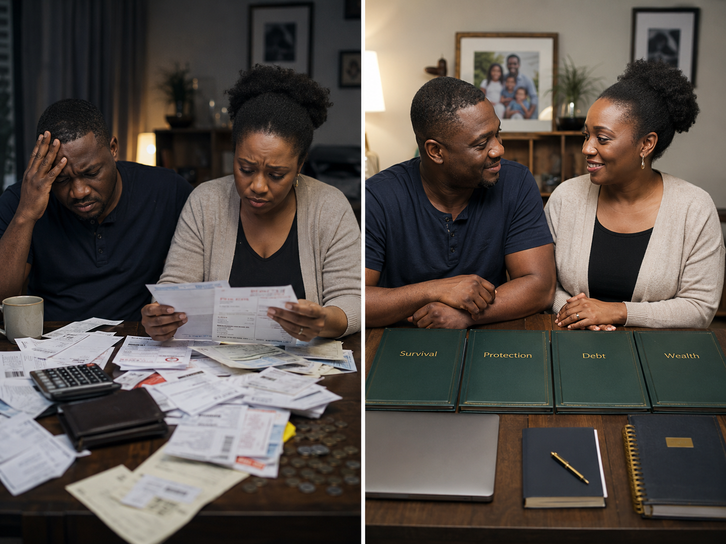 Before and after financial journey